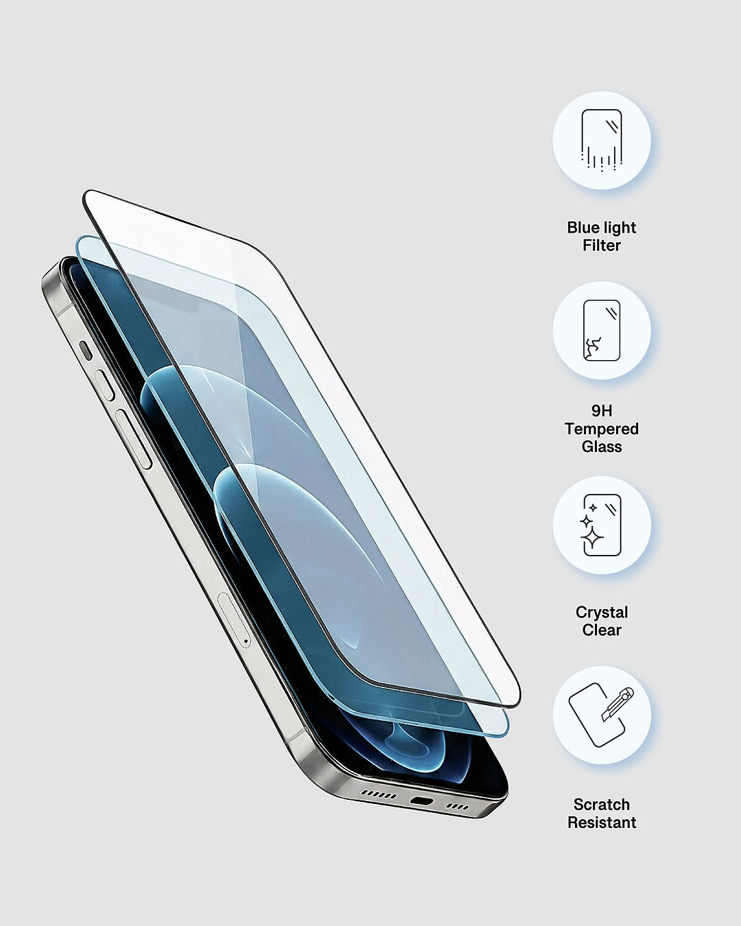 Anti blue light screen protector with applicator